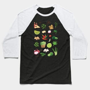 Tropical Vegetable Pattern Baseball T-Shirt